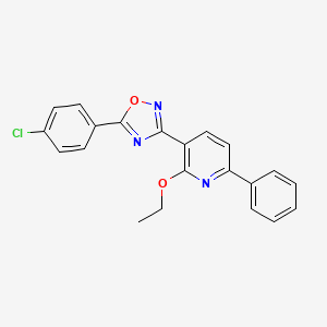 molecular formula C21H16ClN3O2 B11584645 3-[5-(4-Chlorophenyl)-1,2,4-oxadiazol-3-yl]-2-ethoxy-6-phenylpyridine 