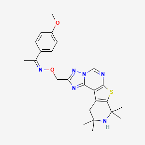 (Z)-1-(4-methoxyphenyl)-N-[(12,12,14,14-tetramethyl-10-thia-3,5,6,8,13-pentazatetracyclo[7.7.0.02,6.011,16]hexadeca-1(9),2,4,7,11(16)-pentaen-4-yl)methoxy]ethanimine