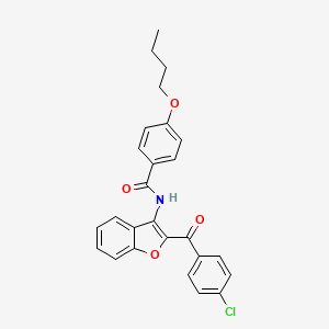 molecular formula C26H22ClNO4 B11584652 4-butoxy-N-[2-(4-chlorobenzoyl)-1-benzofuran-3-yl]benzamide 