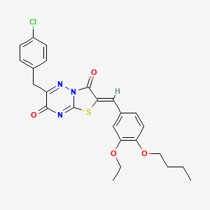 (2Z)-2-(4-butoxy-3-ethoxybenzylidene)-6-(4-chlorobenzyl)-7H-[1,3]thiazolo[3,2-b][1,2,4]triazine-3,7(2H)-dione