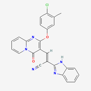 molecular formula C25H16ClN5O2 B11584659 (2E)-2-(1H-benzimidazol-2-yl)-3-[2-(4-chloro-3-methylphenoxy)-4-oxo-4H-pyrido[1,2-a]pyrimidin-3-yl]prop-2-enenitrile 