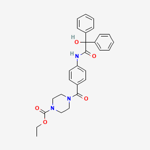 Ethyl 4-[(4-{[hydroxy(diphenyl)acetyl]amino}phenyl)carbonyl]piperazine-1-carboxylate