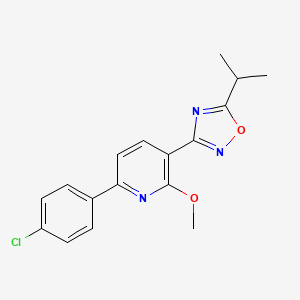 6-(4-Chlorophenyl)-2-methoxy-3-[5-(propan-2-yl)-1,2,4-oxadiazol-3-yl]pyridine