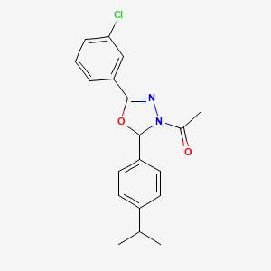 1-[5-(3-chlorophenyl)-2-[4-(propan-2-yl)phenyl]-1,3,4-oxadiazol-3(2H)-yl]ethanone