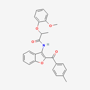 2-(2-methoxyphenoxy)-N-[2-(4-methylbenzoyl)-1-benzofuran-3-yl]propanamide