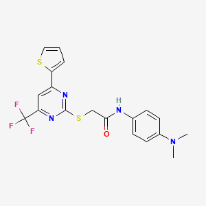 N-[4-(dimethylamino)phenyl]-2-{[4-(thiophen-2-yl)-6-(trifluoromethyl)pyrimidin-2-yl]sulfanyl}acetamide