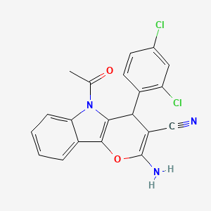 5-Acetyl-2-amino-4-(2,4-dichlorophenyl)-4,5-dihydropyrano[3,2-b]indole-3-carbonitrile