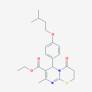 ethyl 8-methyl-6-[4-(3-methylbutoxy)phenyl]-4-oxo-3,4-dihydro-2H,6H-pyrimido[2,1-b][1,3]thiazine-7-carboxylate