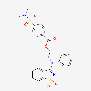 molecular formula C24H23N3O6S2 B11584839 2-[(1,1-Dioxido-1,2-benzothiazol-3-yl)(phenyl)amino]ethyl 4-(dimethylsulfamoyl)benzoate 