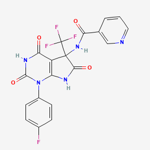 N-[1-(4-fluorophenyl)-4-hydroxy-2,6-dioxo-5-(trifluoromethyl)-2,5,6,7-tetrahydro-1H-pyrrolo[2,3-d]pyrimidin-5-yl]pyridine-3-carboxamide