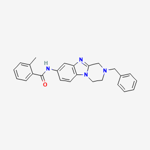 molecular formula C25H24N4O B11584879 N-(2-benzyl-1,2,3,4-tetrahydropyrazino[1,2-a]benzimidazol-8-yl)-2-methylbenzamide 