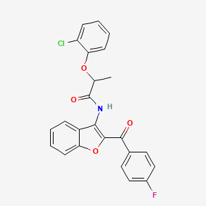 2-(2-chlorophenoxy)-N-[2-(4-fluorobenzoyl)-1-benzofuran-3-yl]propanamide