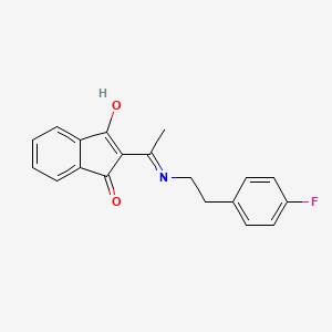 molecular formula C19H16FNO2 B11584902 2-(1-{[2-(4-fluorophenyl)ethyl]amino}ethylidene)-1H-indene-1,3(2H)-dione 