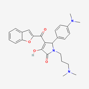 molecular formula C26H29N3O4 B11584911 4-(1-benzofuran-2-ylcarbonyl)-5-[4-(dimethylamino)phenyl]-1-[3-(dimethylamino)propyl]-3-hydroxy-1,5-dihydro-2H-pyrrol-2-one 