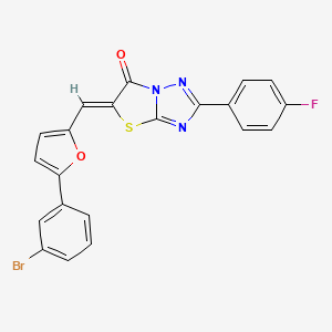 molecular formula C21H11BrFN3O2S B11584916 (5Z)-5-{[5-(3-bromophenyl)-2-furyl]methylene}-2-(4-fluorophenyl)[1,3]thiazolo[3,2-b][1,2,4]triazol-6(5H)-one 