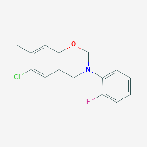 molecular formula C16H15ClFNO B11584944 6-chloro-3-(2-fluorophenyl)-5,7-dimethyl-3,4-dihydro-2H-1,3-benzoxazine 