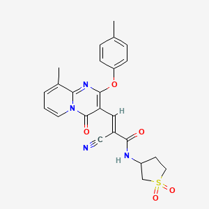 (2E)-2-cyano-N-(1,1-dioxidotetrahydrothiophen-3-yl)-3-[9-methyl-2-(4-methylphenoxy)-4-oxo-4H-pyrido[1,2-a]pyrimidin-3-yl]prop-2-enamide