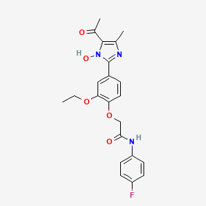 2-[4-(5-acetyl-1-hydroxy-4-methyl-1H-imidazol-2-yl)-2-ethoxyphenoxy]-N-(4-fluorophenyl)acetamide