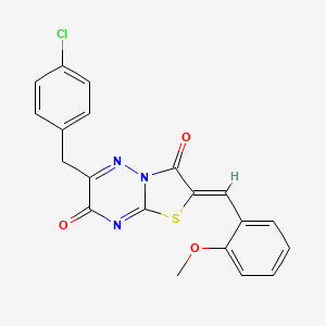 (2Z)-6-(4-chlorobenzyl)-2-(2-methoxybenzylidene)-7H-[1,3]thiazolo[3,2-b][1,2,4]triazine-3,7(2H)-dione