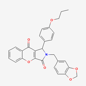 2-(1,3-Benzodioxol-5-ylmethyl)-1-(4-propoxyphenyl)-1,2-dihydrochromeno[2,3-c]pyrrole-3,9-dione