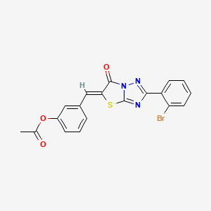 3-{(Z)-[2-(2-bromophenyl)-6-oxo[1,3]thiazolo[3,2-b][1,2,4]triazol-5(6H)-ylidene]methyl}phenyl acetate