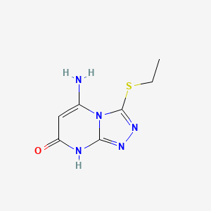 molecular formula C7H9N5OS B11585003 1,2,4-Triazolo[4,3-a]pyrimidin-7(1H)-one, 5-amino-3-(ethylthio)- CAS No. 514793-23-8