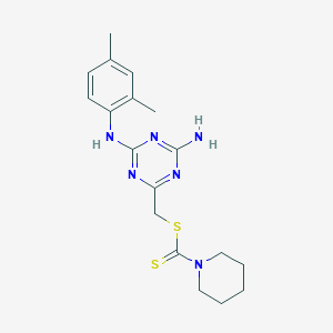 {4-Amino-6-[(2,4-dimethylphenyl)amino]-1,3,5-triazin-2-yl}methyl piperidine-1-carbodithioate