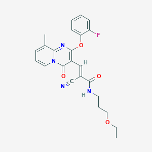 (2E)-2-cyano-N-(3-ethoxypropyl)-3-[2-(2-fluorophenoxy)-9-methyl-4-oxo-4H-pyrido[1,2-a]pyrimidin-3-yl]prop-2-enamide