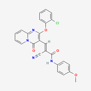 molecular formula C25H17ClN4O4 B11585044 (2E)-3-[2-(2-chlorophenoxy)-4-oxo-4H-pyrido[1,2-a]pyrimidin-3-yl]-2-cyano-N-(4-methoxyphenyl)prop-2-enamide 