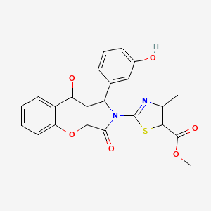 molecular formula C23H16N2O6S B11585092 methyl 2-[1-(3-hydroxyphenyl)-3,9-dioxo-3,9-dihydrochromeno[2,3-c]pyrrol-2(1H)-yl]-4-methyl-1,3-thiazole-5-carboxylate 