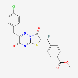 methyl 4-{(Z)-[6-(4-chlorobenzyl)-3,7-dioxo-7H-[1,3]thiazolo[3,2-b][1,2,4]triazin-2(3H)-ylidene]methyl}benzoate