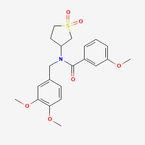 molecular formula C21H25NO6S B11585118 N-(3,4-dimethoxybenzyl)-N-(1,1-dioxidotetrahydrothiophen-3-yl)-3-methoxybenzamide 