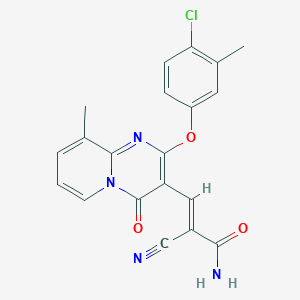 molecular formula C20H15ClN4O3 B11585128 (2E)-3-[2-(4-chloro-3-methylphenoxy)-9-methyl-4-oxo-4H-pyrido[1,2-a]pyrimidin-3-yl]-2-cyanoprop-2-enamide 