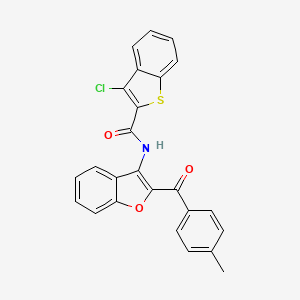 molecular formula C25H16ClNO3S B11585137 3-chloro-N-[2-(4-methylbenzoyl)-1-benzofuran-3-yl]-1-benzothiophene-2-carboxamide 