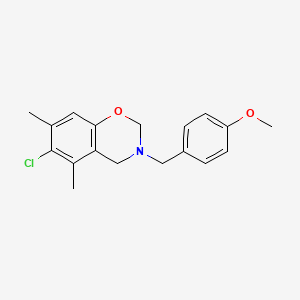 2H-Benzo[e][1,3]oxazine, 6-chloro-3-(4-methoxybenzyl)-5,7-dimethyl-3,4-dihydro-