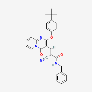 (2E)-N-benzyl-3-[2-(4-tert-butylphenoxy)-9-methyl-4-oxo-4H-pyrido[1,2-a]pyrimidin-3-yl]-2-cyanoprop-2-enamide