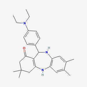 11-[4-(diethylamino)phenyl]-3,3,7,8-tetramethyl-3,4,10,11-tetrahydro-2H-dibenzo[b,e][1,4]diazepin-1-ol