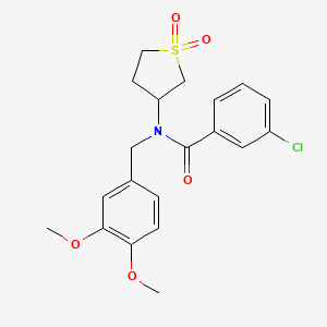 molecular formula C20H22ClNO5S B11585188 3-chloro-N-(3,4-dimethoxybenzyl)-N-(1,1-dioxidotetrahydrothiophen-3-yl)benzamide 