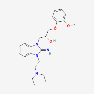 molecular formula C23H32N4O3 B11585208 1-{3-[2-(diethylamino)ethyl]-2-imino-2,3-dihydro-1H-benzimidazol-1-yl}-3-(2-methoxyphenoxy)propan-2-ol 