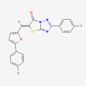 (5Z)-2-(4-fluorophenyl)-5-{[5-(4-fluorophenyl)furan-2-yl]methylidene}[1,3]thiazolo[3,2-b][1,2,4]triazol-6(5H)-one