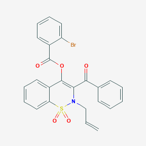 molecular formula C25H18BrNO5S B11585215 2-allyl-3-benzoyl-1,1-dioxido-2H-1,2-benzothiazin-4-yl 2-bromobenzoate 