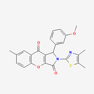 molecular formula C24H20N2O4S B11585241 2-(4,5-Dimethyl-1,3-thiazol-2-yl)-1-(3-methoxyphenyl)-7-methyl-1,2-dihydrochromeno[2,3-c]pyrrole-3,9-dione 