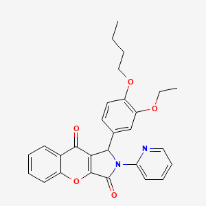 molecular formula C28H26N2O5 B11585255 1-(4-Butoxy-3-ethoxyphenyl)-2-(pyridin-2-yl)-1,2-dihydrochromeno[2,3-c]pyrrole-3,9-dione 