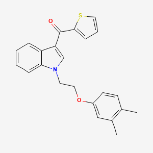 molecular formula C23H21NO2S B11585261 {1-[2-(3,4-dimethylphenoxy)ethyl]-1H-indol-3-yl}(thiophen-2-yl)methanone 