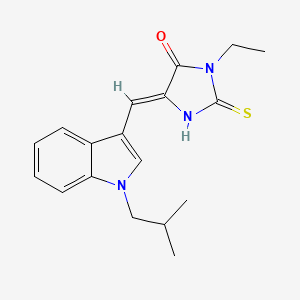 (5Z)-3-ethyl-5-{[1-(2-methylpropyl)-1H-indol-3-yl]methylidene}-2-thioxoimidazolidin-4-one