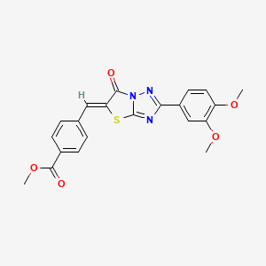 molecular formula C21H17N3O5S B11585269 methyl 4-{(Z)-[2-(3,4-dimethoxyphenyl)-6-oxo[1,3]thiazolo[3,2-b][1,2,4]triazol-5(6H)-ylidene]methyl}benzoate 