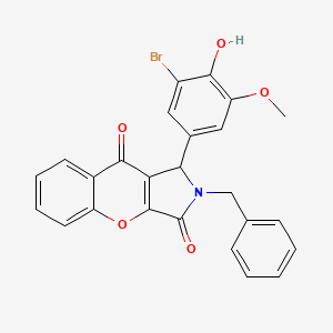 molecular formula C25H18BrNO5 B11585290 2-Benzyl-1-(3-bromo-4-hydroxy-5-methoxyphenyl)-1,2-dihydrochromeno[2,3-c]pyrrole-3,9-dione 