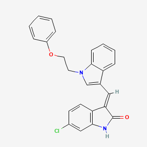 (3E)-6-chloro-3-{[1-(2-phenoxyethyl)-1H-indol-3-yl]methylidene}-1,3-dihydro-2H-indol-2-one