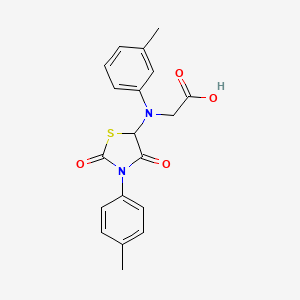 2-[(3-Methylphenyl)[3-(4-methylphenyl)-2,4-dioxo-1,3-thiazolidin-5-yl]amino]acetic acid