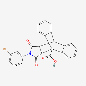 molecular formula C25H16BrNO4 B11585316 17-(3-Bromophenyl)-16,18-dioxo-17-azapentacyclo[6.6.5.0~2,7~.0~9,14~.0~15,19~]nonadeca-2,4,6,9,11,13-hexaene-1-carboxylic acid (non-preferred name) 